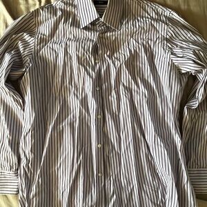 Boss Black and Light Purple Striped Dress Shirt